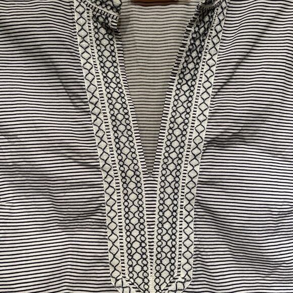 Tory Burch Tunic Dress 4 | Nautical Stripe Embroidered Shift Preppy Coastal $345 - Picture 6 of 10